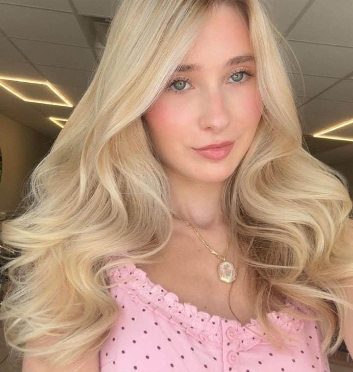 Bright blonde portrait with soft waves