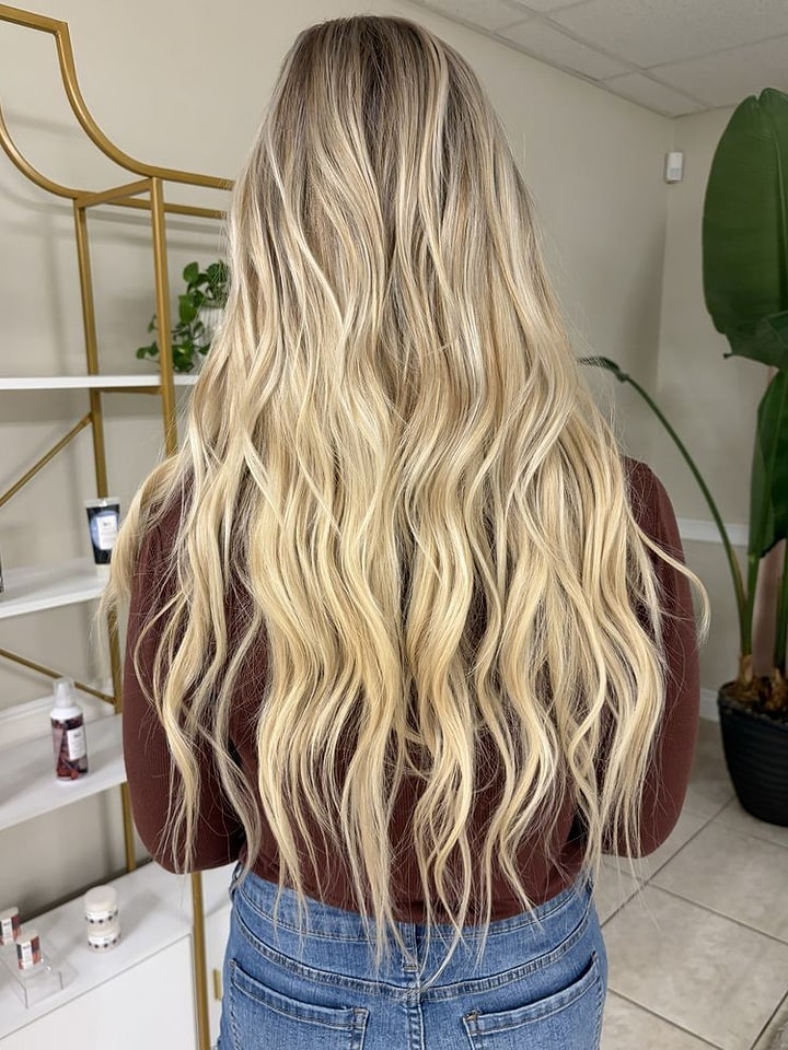Long dimensional blonde balayage